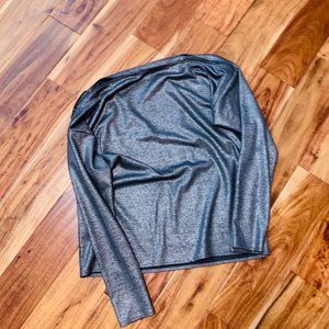 WNY Gunmetal Metallic Shoulder Zip Pullover